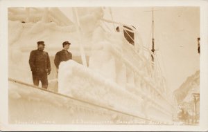 SS 'Northwestern' Ship Alaska Coast After Storm Thwaites RPPC Postcard G80