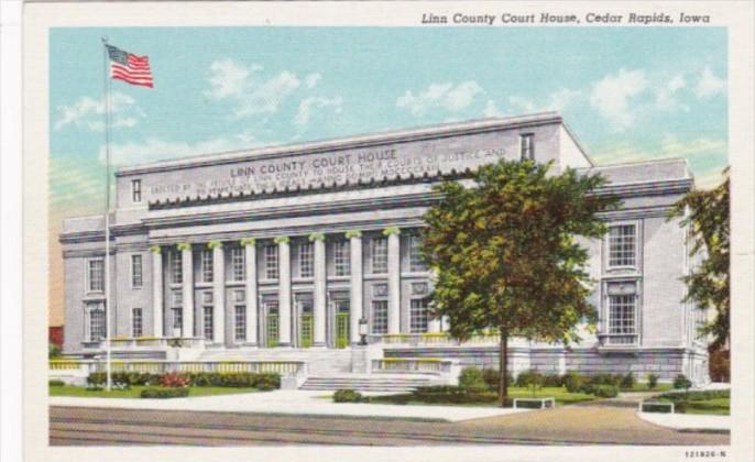 Iowa Cedar Rapids Linn County Court House Curteich