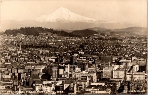 Real Photo Postcard View of Mt. Hood From Portland, Oregon