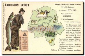 Postcard Old Emulsion Scott Poisson Department Indre et Loire Tours Chinon