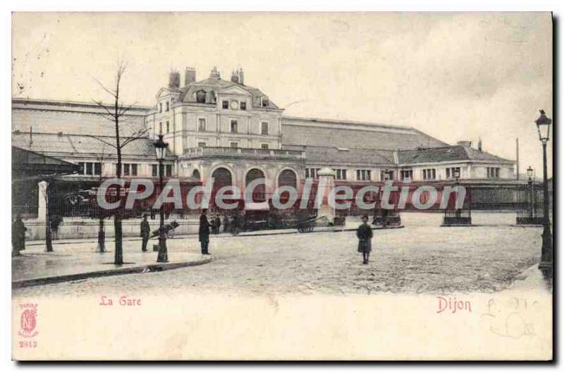 Old Postcard Dijon train station