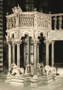Postcard Siena Interno Del Duomo Pulpit Made by Nicola Pisano & His Pupils Italy