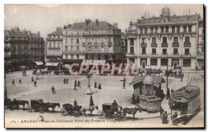 Old Postcard Angers Square rallying Hotel Post and Telegraphs