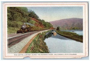 Train Postcard The Capitol Limited Along Potomac River Baltimore & Ohio Railraod