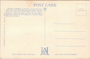 Vtg 1930s Boston Common and State House Massachusetts MA Unused Linen Postcard