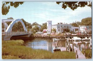 c1950's Picturesque Haven Small Boats & Yachts Wickford Rhode Island RI Postcard