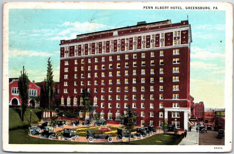 VINTAGE POSTCARD THE PENN ALBERT HOTEL AT GREENSBURG PENNSYLVANIA 1932