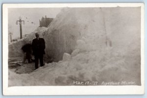 Pipestone Minnesota MN Postcard RPPC Photo Winter Scene c1930's Vintage