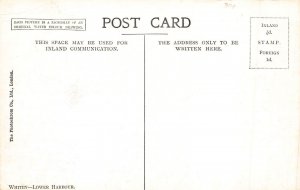 L231 England Whitby Lower Harbour Frank Rousse Painting vintage postcard