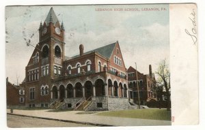 Postcard Lebanon High Schol Lebanon PA