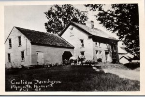 VINTAGE POSTCARD THE COOLIDGE FARMHOUSE LOCATED AT PLYMOUTH VERMONT REAL PHOTO 