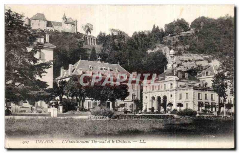 Old Postcard The Uriage Thermal Establishment and Chateau