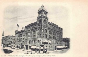 MASONIC TEMPLE SPRINGFIELD MASSACHUSETTS POSTCARD (c. 1905)