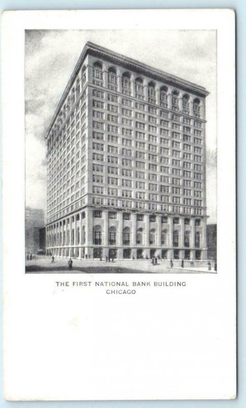 CHICAGO, Illinois IL ~ Embossed FIRST NATIONAL BANK BUILDING 1900s UDB Postcard
