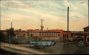 Guthrie Oklahoma OK Cottom Mill c1910 Postcard