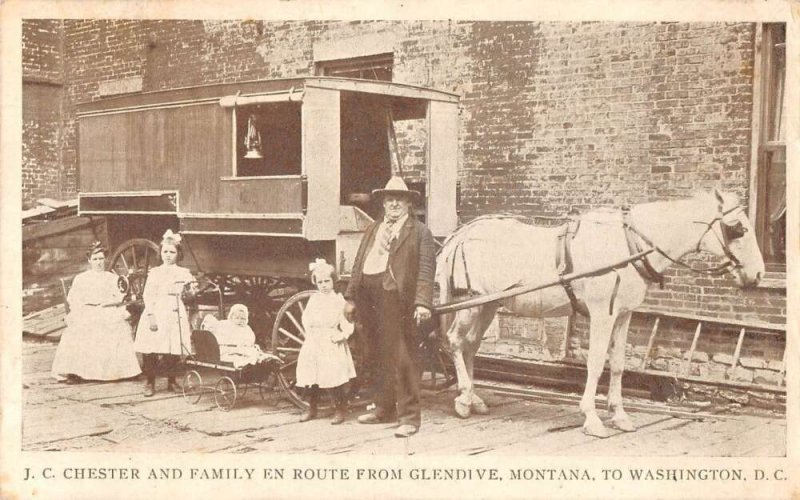 Chester Family Traveling Glendive Montana to Washington DC Postcard AA28976