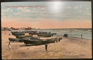 Vintage Postcard 1907-1915 Power Fishing Boats on the Beach Wildwood, New Jersey