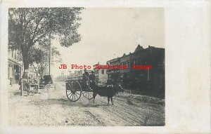 SC, Georgetown, South Carolina, RPPC, Street Scene,Business Area,Oxen Drawn Cart