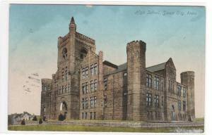 High School Sioux City Iowa 1912 postcard