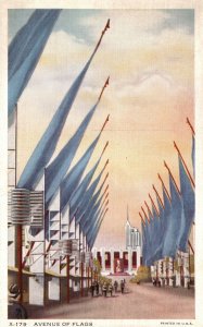 Vintage Postcard 1930's Avenue Of Flags A Century Of Progress Chicago Int'l Expo