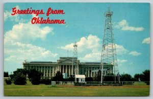 Oklahoma City  Oil Wells  State Capitol Building  Postcard