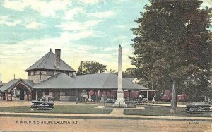 Laconia NH B&M Canons Railroad Station Train Depot Postcard