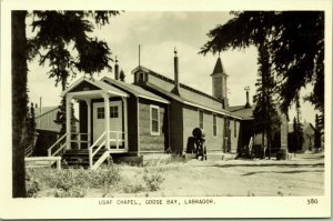 RPPC USAF Chapel Goose Bay Labrador Canada real photo postcard