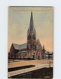 Postcard Church of the Immaculate Conception, Ithaca, New York