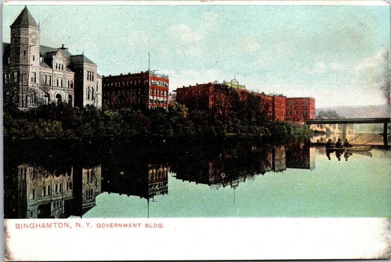 Vtg 1900s Government Building Binghamton New York NY Postcard