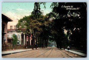 1909 Syracuse New York Vintage Postcard E. Fayette St. Building Exterior Posted