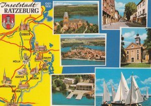 Ratzeburg German Map Karte Postcard