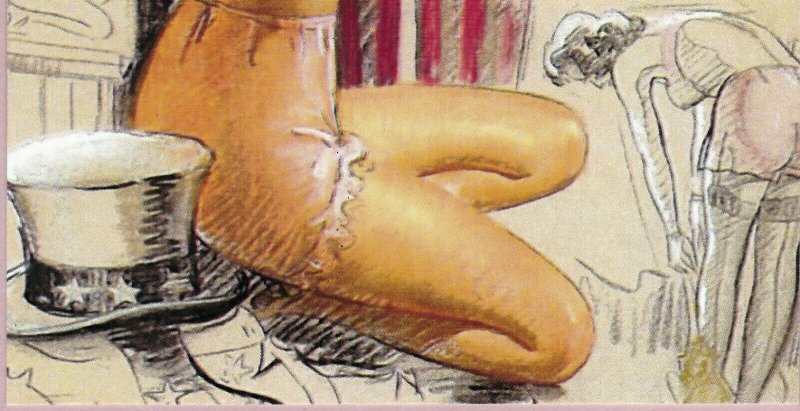 Lg Ca 1980s Pretty Lady Uncle Sam's Pants Risque Signed Munson Postcard - 1179