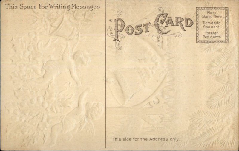 Christmas Cherubs Ringing Church Bells c1910 Postcards