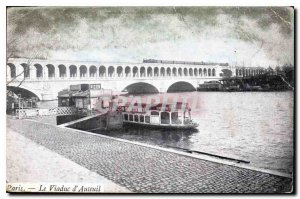 Old Postcard The Viaduct Paris Auteuil