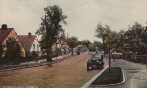 Rainy Day At Wickham Road Shirley Classic Car Surrey Old Postcard