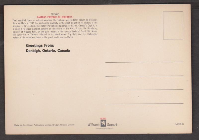 6 Views Of Ontario + Trillium Provincial Flower - Unused # 2