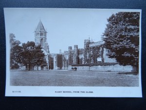 Warwickshire RUGBY SCHOOL From The Close - Old RP Postcard by Kingsway