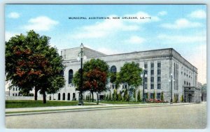 NEW ORLEANS, Louisiana LA ~ MUNICIPAL AUDITORIUM ca 1940s Linen  Postcard