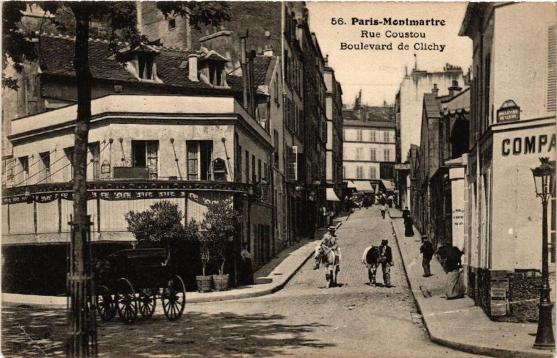 CPA PARIS (18e) Montmartre. Rue Coustou. Boulevard de Clichy. (538176)