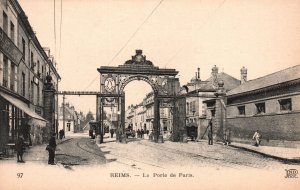 Vintage Postcard La Porte De Paris Real Estate Agency In Paris France