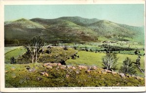 Vtg New Hampshire NH Mount Starr King Jefferson from Bray Hill 1920s Postcard