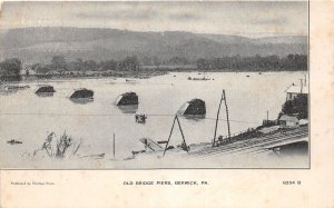 J29/ Berwick Pennsylvania Postcard c1910 Old Bridge Piers River 342