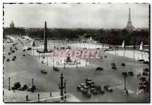 Modern Postcard Paris Place de la Concorde Eiffel Tower