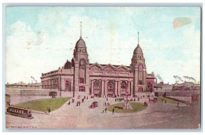 1909 New Union Station Worcester Massachusetts MA Antique Posted Postcard 