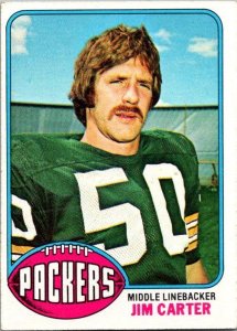 1976 Topps Football Card Jim Carter Green Bay Packers sk4362