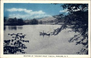 Pawling New York NY Holiday Hills YMCA Boating Vintage Postcard