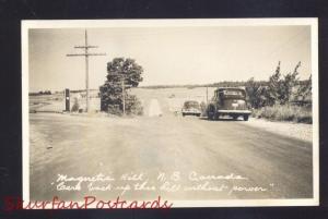 RPPC MAGNETIC HILL NEW BRUNSWICK CANADA 1940's CARS VINTAGE REAL PHOTO POSTCARD