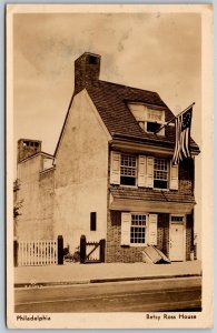 Vtg Philadelphia Pennsylvania PA Betsy Ross Home 1940s RPPC Real Photo Postcard