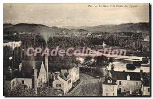 Old Postcard Pau The Gave And The Chain of the Pyrenees