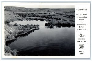 c1940's View Of Figure 8 Lake Roswell New Mexico NM Frashers RPPC Photo Postcard